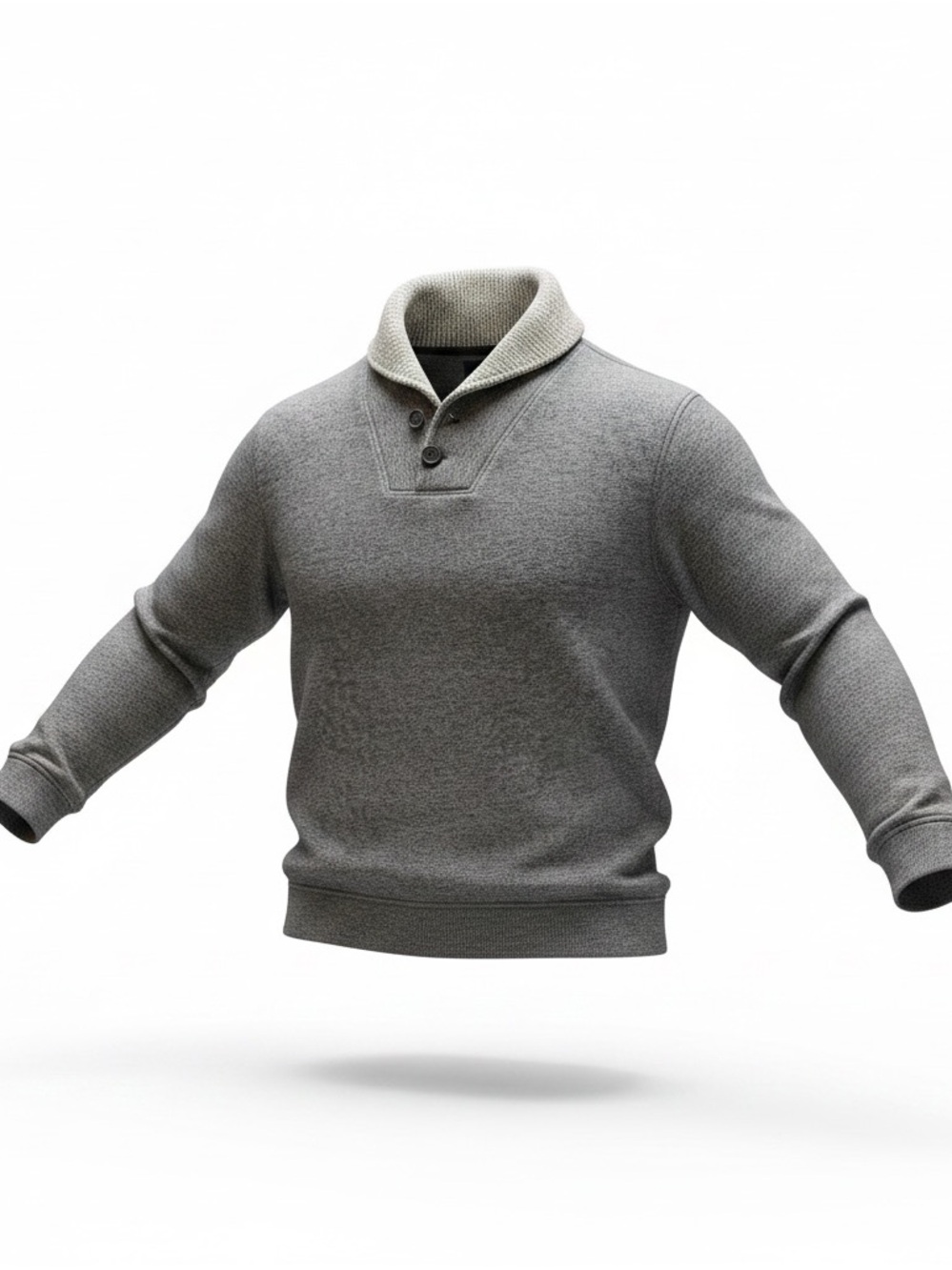 Rochester Men’s Long Sleeved Cotton Blend Pullover Charcoal 2XL